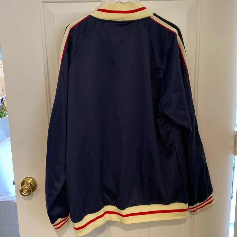 Victorious Retro Style Tracksuit Jacket Navy Blue w/White and Red Trim Size 3XL - Picture 6 of 13